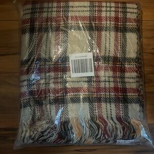 Plaid Fringe Blanket Scarf